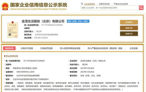 金茂服務在北京設立新子公司，布局互聯網域名注冊服務